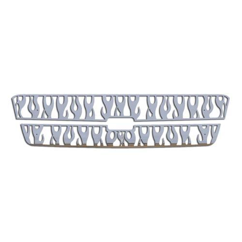 Chevy silverado 1500 03-05 stainless vertical flame front metal grill trim cover