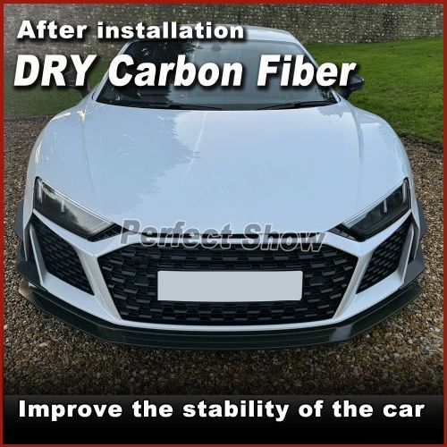 For audi r8 v10 gt 2022-2024 dry carbon front bumper splitters vent canard fins