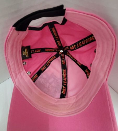 Hot leathers ladies &#034;let&#039;s ride&#034; adjustable hat pink embroidered purple heart