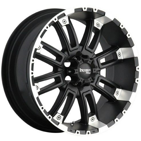 17" x 9" incubus crusher suburban yukon tahoe wrangler black machined wheel rims