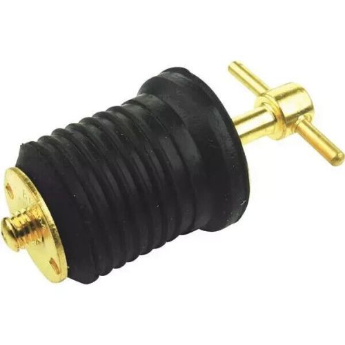 New seachoice twist type drain plug 18801 brass with neoprene seal fits tube 1&#034;