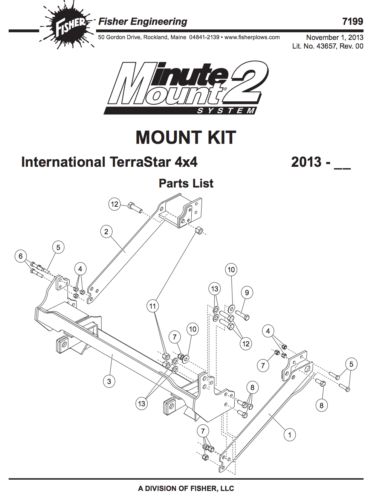 7199 fisher plow mount for 2013-2017 international terrastar 4x4