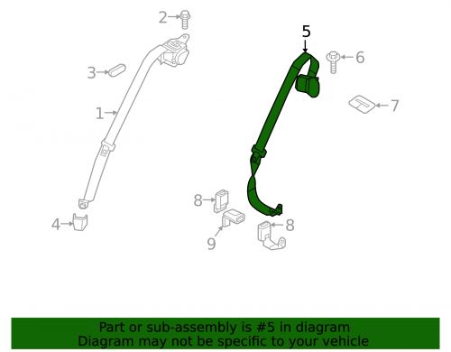 Genuine infiniti center belt assembly 88854-5na8a