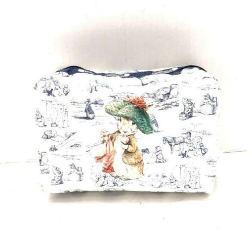 Lesportsac pouch - white navy multi rabbit lesponylon