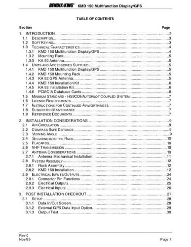 Bendix king kmd 150 gps installation manual