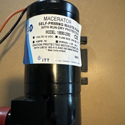 Jabsco macerator pump 18590-2092 12v *read* !