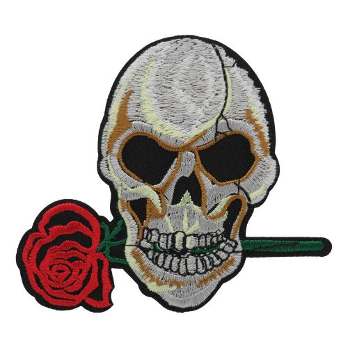 Patch patch skull with rose biker patch rockabilly skull skull-