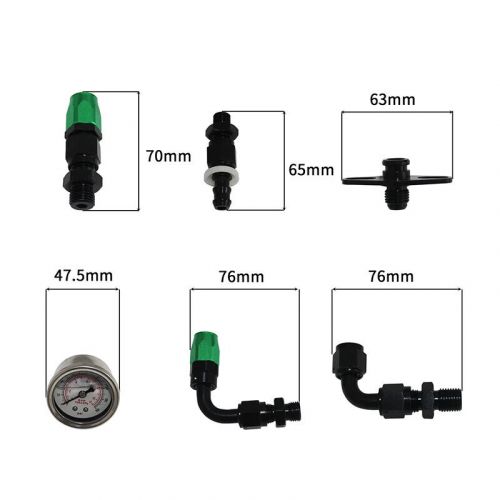 Adjustable fuel pressure regulator fuel pressure regulator kit fitting end