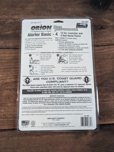 Orion alerter basic 12-gauge launcher &amp; 4-red aerial flares(exp 11/19)new sealed