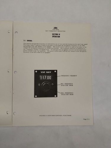 King kfs 560b nav frequency selector installation manual 006-0113-00- original