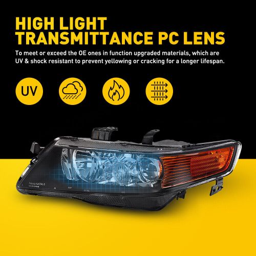 Left &amp; right projector headlights lamps for 2004 2005 2006 2007 2008 acura tsx