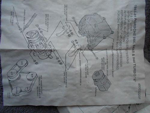 1983-91 - porsche 944 944t ac compressor bracket kit - retrofit sanden 9537