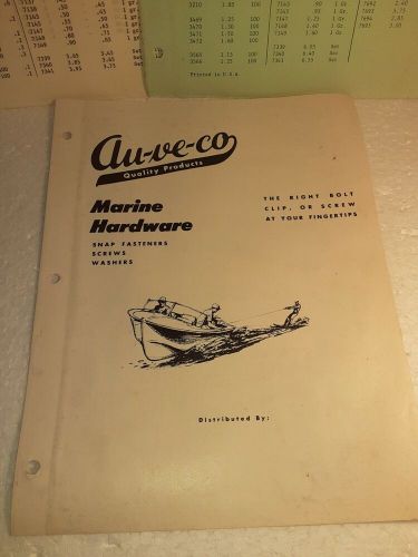 1960&#039;s av-ve-co marine hardware sales brosure &amp; price list