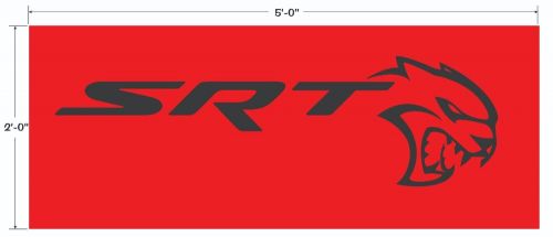 Dodge hellcat srt 13oz heavy duty vinyl banner man cave / garage 2&#039; x 5&#039; new