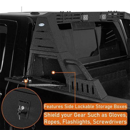 Sport roll bar storage box+extension kit fit toyota tundra, ford f-150, ram 1500