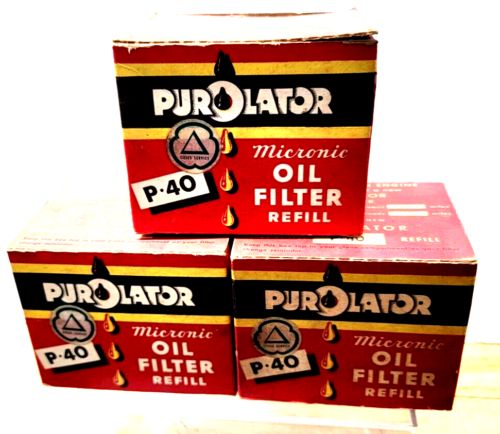 Vintage purolator micronic oil filter p-40 (3) in original boxes