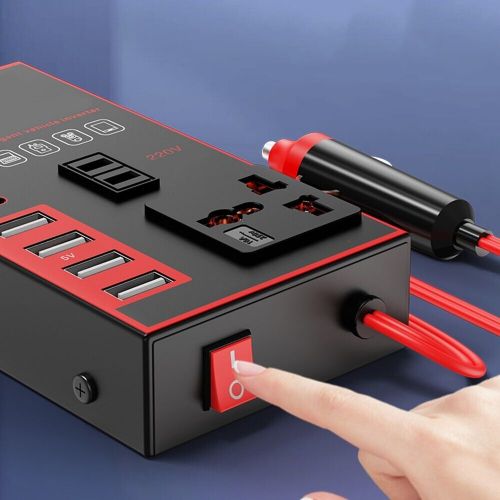 Compact car power inverter 12v 24v with metal shell and smart features