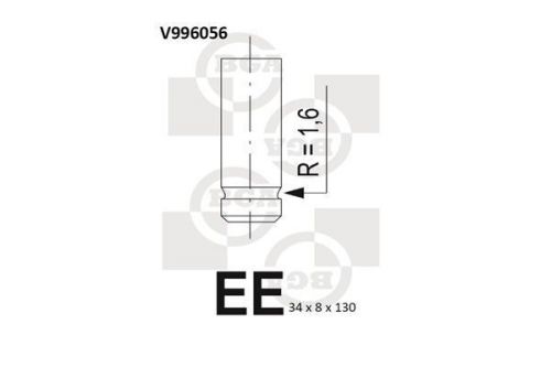 Bga v996056 exhaust valve 130mm length engine timing fits mitsubishi hyundai