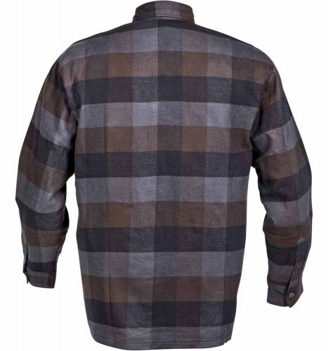 Scorpion covert moto mens long sleeve button flannel shirt black/brown/gray