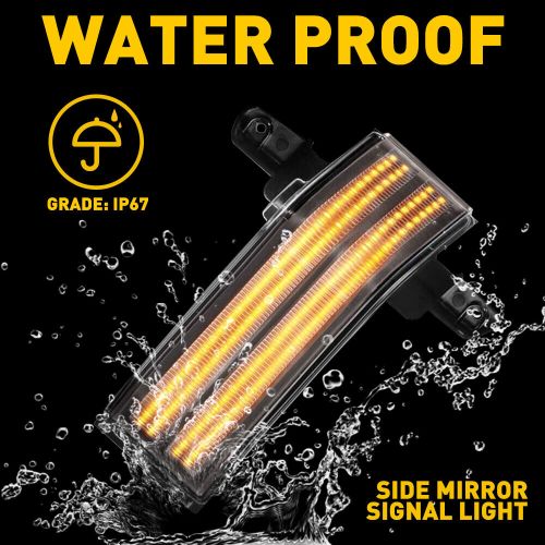 Waterproof for 14-18 chevy silverado gmc sierra tow side mirror signal light led