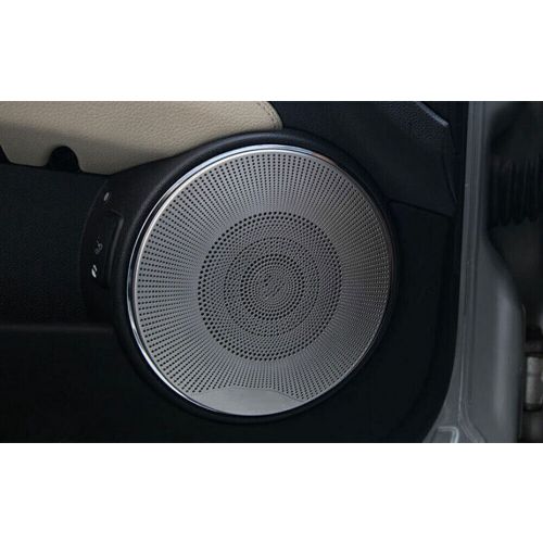 Silver titanium for benz c-class inner door speaker ring horn cover trim 2007-14