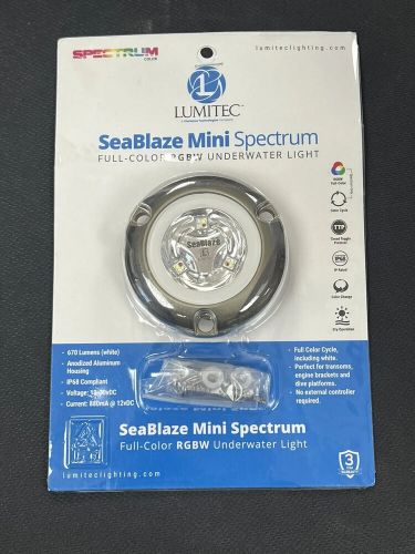 Lumitec seablaze mini spectrum rgbw led underwater light anodized aluminum 12/24