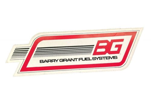 Barry grant sticker | bg fuel systems | vintage (1980’s authentic) | 10” x 3.5”