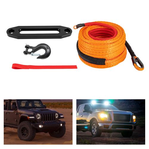 Synthetic winch rope 3/8&#034; 100 ft 23809 lbs for 4wd off road vehicle atv utv suv