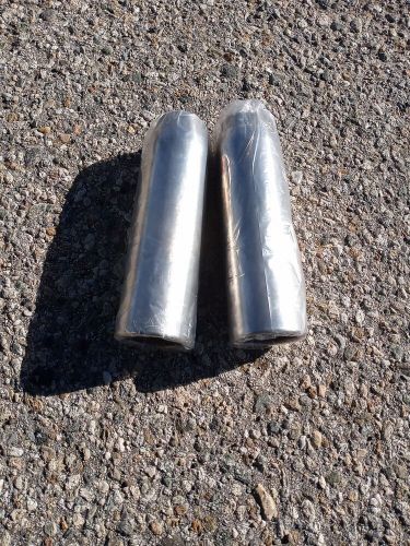 Pair 3&#034; chrome pencil exhaust tips 3&#034; inlet 3&#034; outlet 12&#034; long