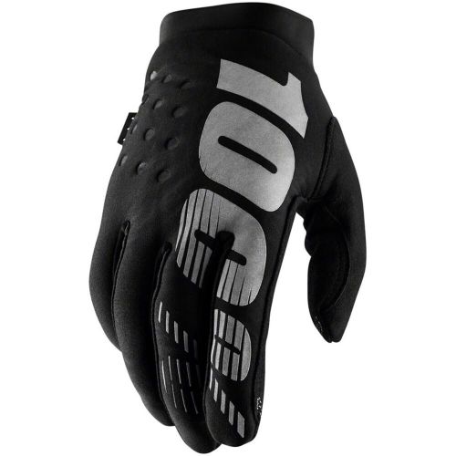 100% youth brisker gloves - black/grey - medium 10016-057-05