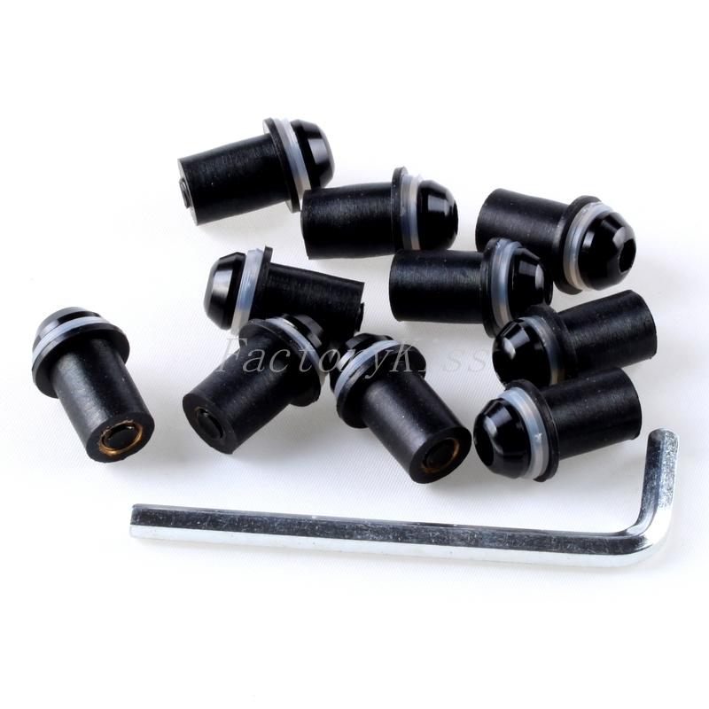 10 windshield bolts screw &washer nuts honda suzuki yamaha kawasaki ducati black