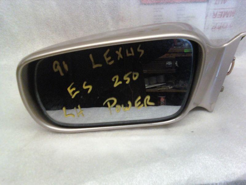 1990-1991 lexus es 250 4 dr left side door mirror electric / driver view oem 