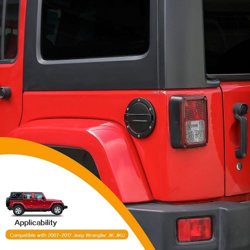 Fit jeep wrangler jk 2007-17 fuel filler door cover gas cap exterior accessories