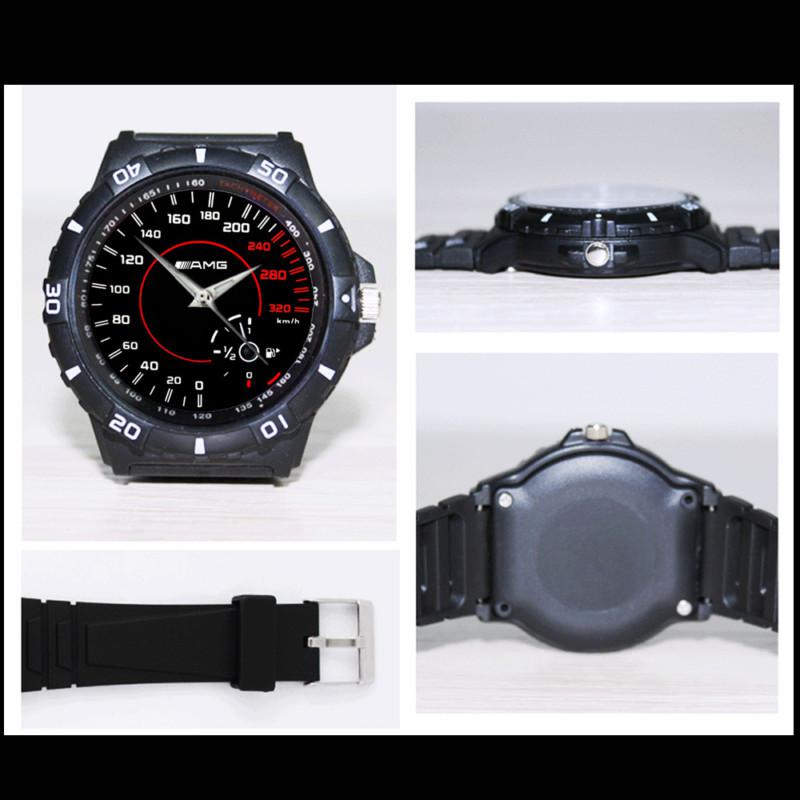 -hot- mercedes benz slk55 amg speedometer style custom black sport quartz watch