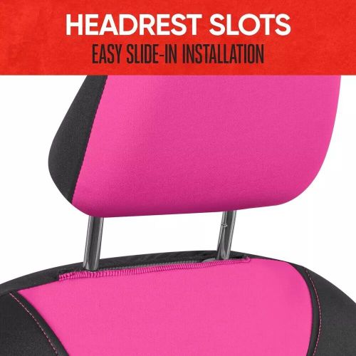 Pink classic waterproof car seat covers 2 piece front protector coverage