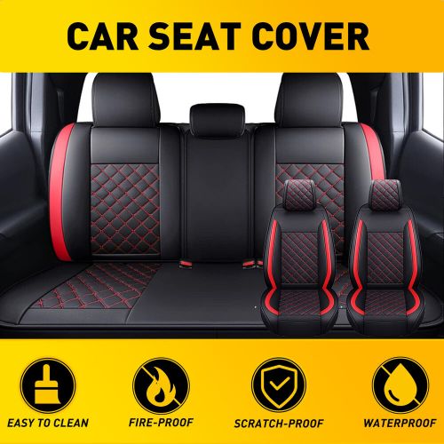 For toyota tacoma car seat cover set full leather 5-seats front protector rear