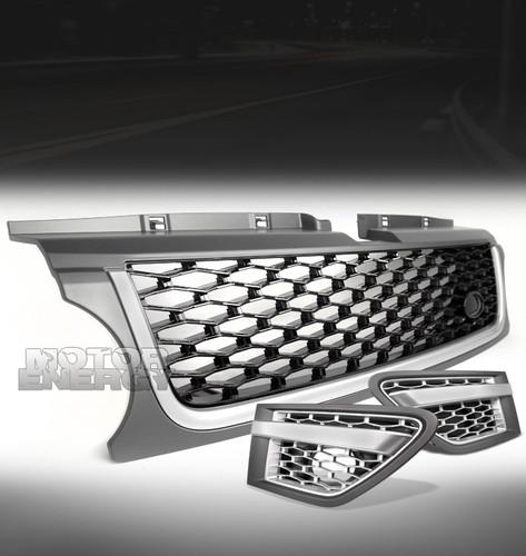 2010-2012 land rover range sport front grey/black hood grille w/side fender vent