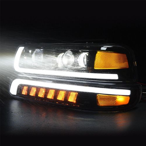 Dot led headlights assembly for 1999 2000 2001 2002 chevy silverado 1500 2500 hd