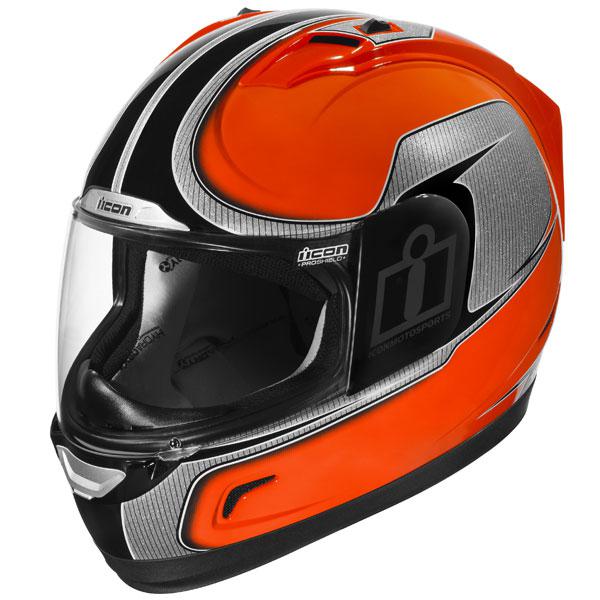 Icon alliance reflective hi-viz orange full face motorcycle helmet