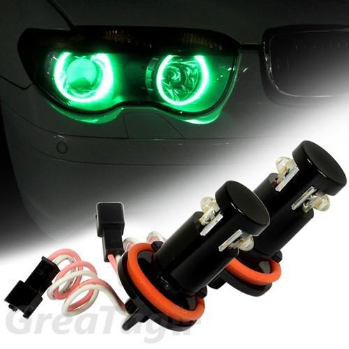 Bmw e90 e91 328i 328xi 335i 335xi 6w xenon led angel eye halo ring h8 bulb green