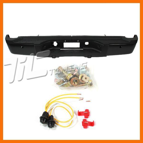 07-11 silverado sierra rear pad step bumper black lic lamp sensor hole 2500hd