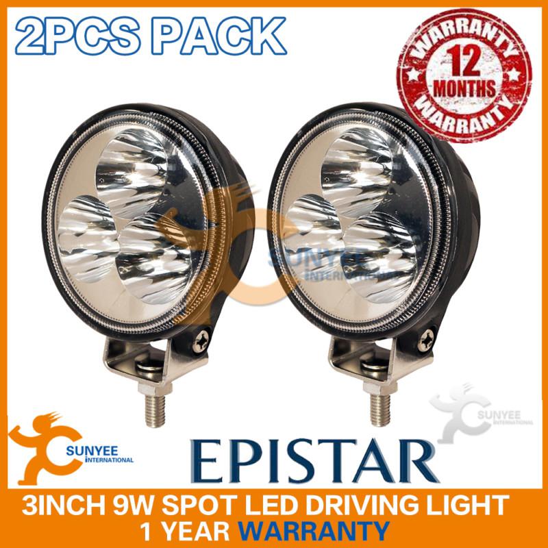 2pcs 9w cree led work light 710lm spot beam off road driving lamp 12v/24v