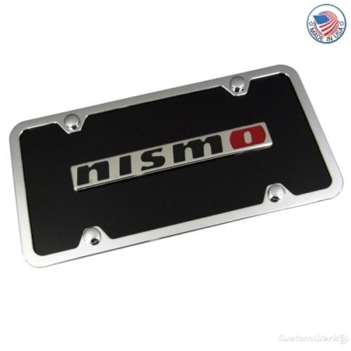 Nissan nismo name on black license plate + frame - new!