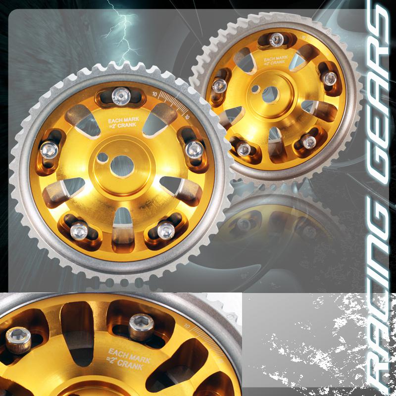 Mitsubishi colt lancer mirage 4g16 sohc aluminum gold adjustable pulley camgear