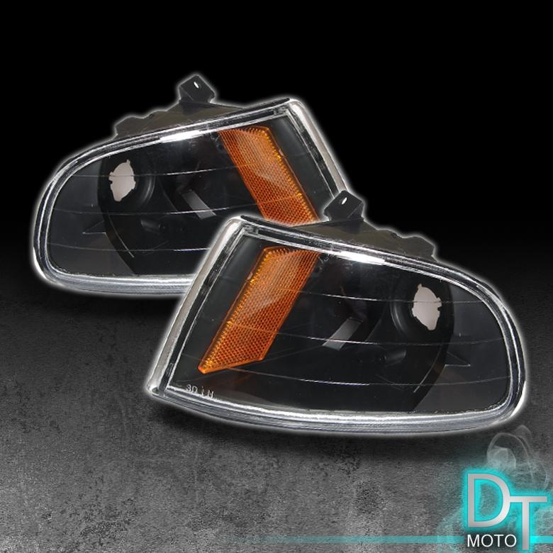 92-95 civic jdm black corner signal lights lamps left+right direct replacement