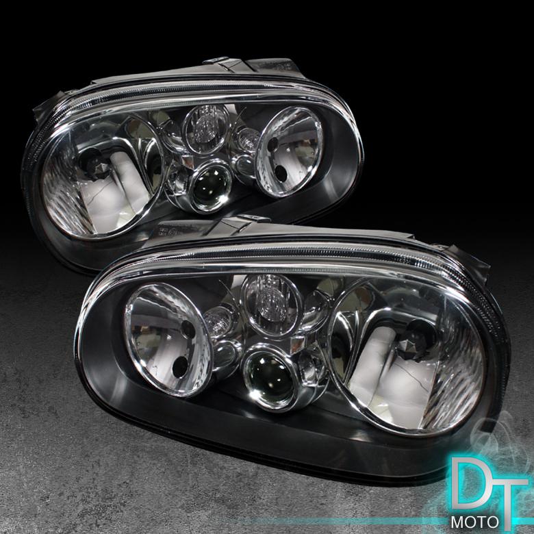 99-06 vw golf gti mk4 04 r32 blk headlights lamps left+right direct replacement