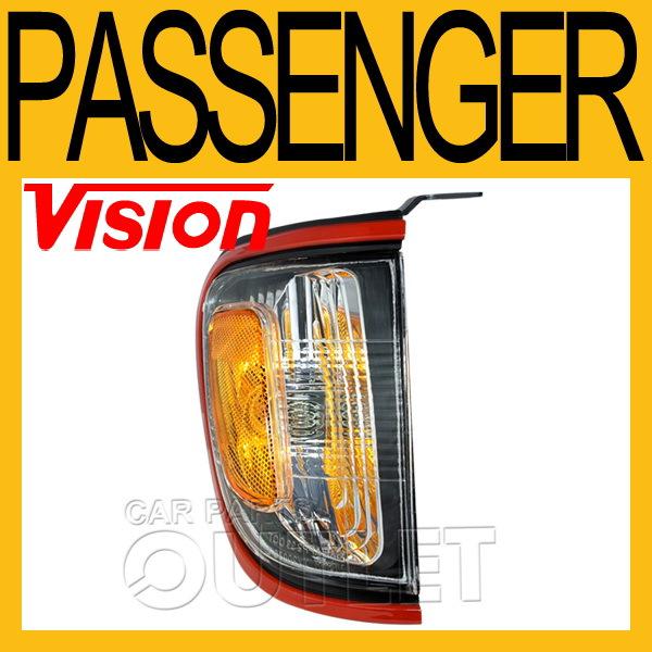 01-04 toyota tacoma right corner signal light lamp assembly w/ red bezel 02 03 r