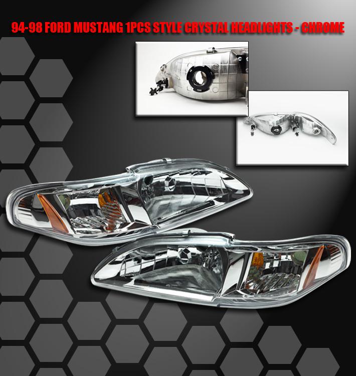 1994-1998 ford mustang gt head light w/corner 1995 1996