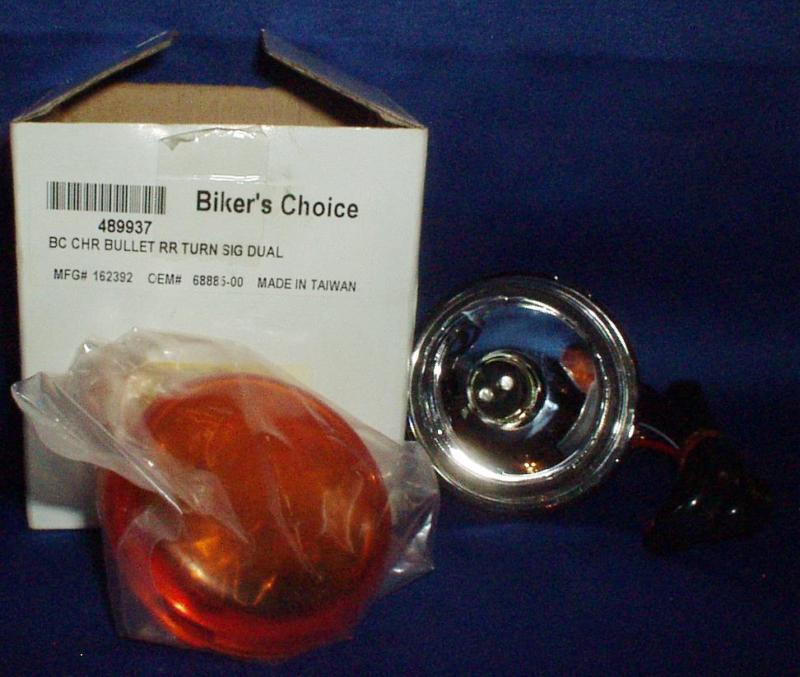 Bn biker's choice bullet turn signal front dual filament amber lens part #162392