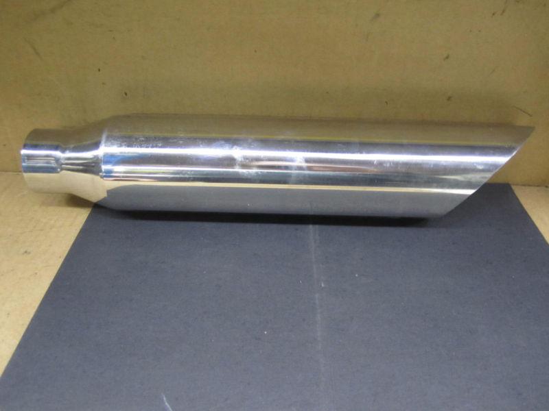 Chrome exhaust tip new 18" 18 inch baloney cut